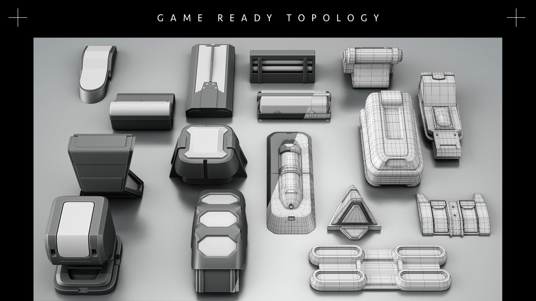 Sci-fi Light kit [Game ready topology ] [Zbrush IMM brushes]