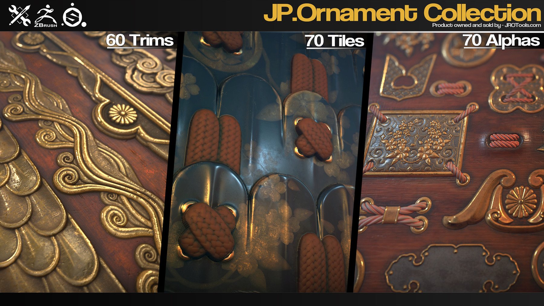 ZBrush/SP - JP.Ornament Alpha/Trim/Tile Collection