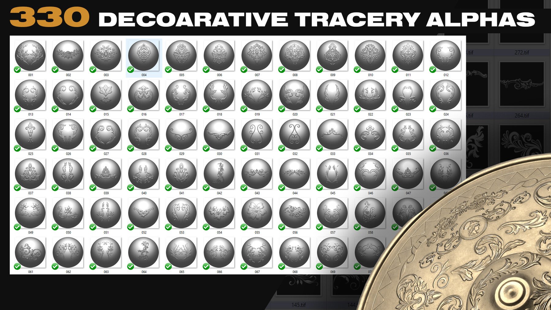 330 DECORATIVE TRACERY ALPHAS [ORNAMENTS]