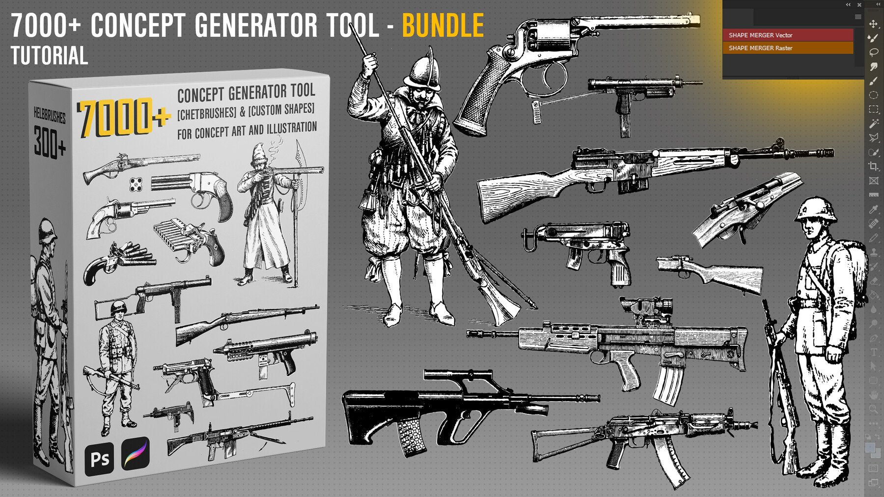 Concept Generator Tool [7000+ CUSTOM SHAPES] Weapon + Character Edition