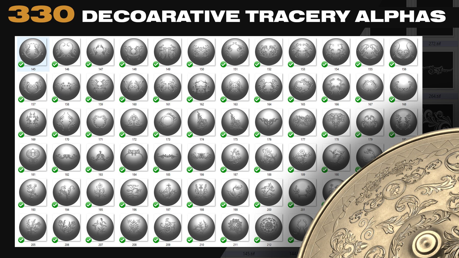 330 DECORATIVE TRACERY ALPHAS [ORNAMENTS]