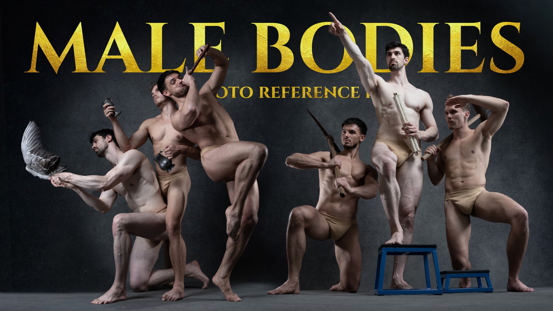 Male Bodies - Reference Photo Pack For Artists 163 JPEGs