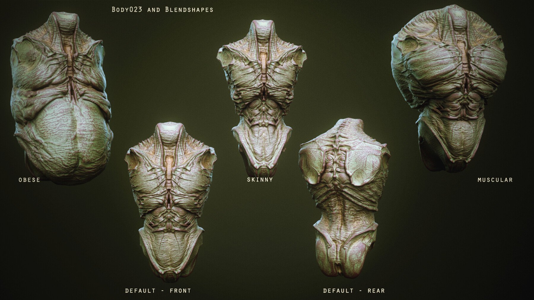 DEMON part 2: 43 Torsos with Blendshapes