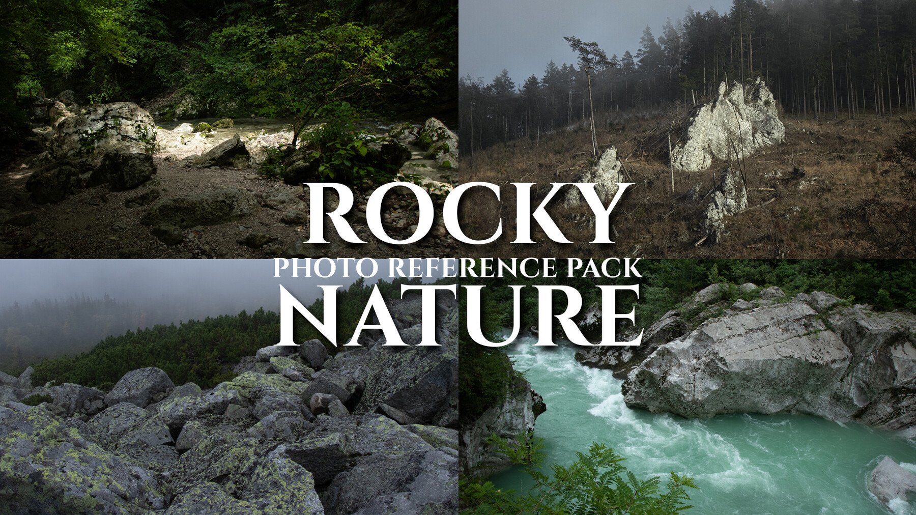 Rocky Nature (in all seasons) - Reference Photo Pack 325 JPEGs