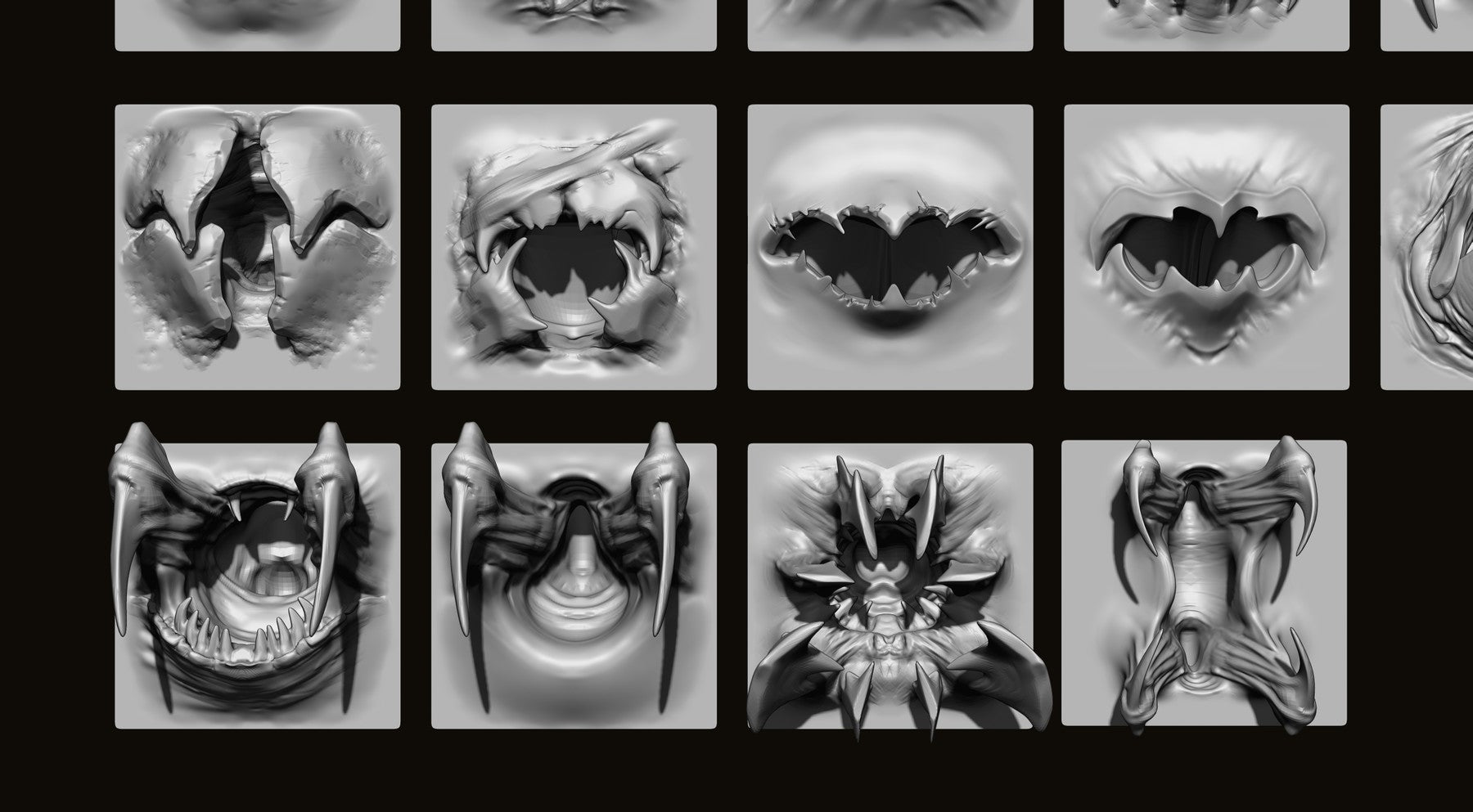 MOUTHS - 40 ZBrush VDMs + 5 bonus variations