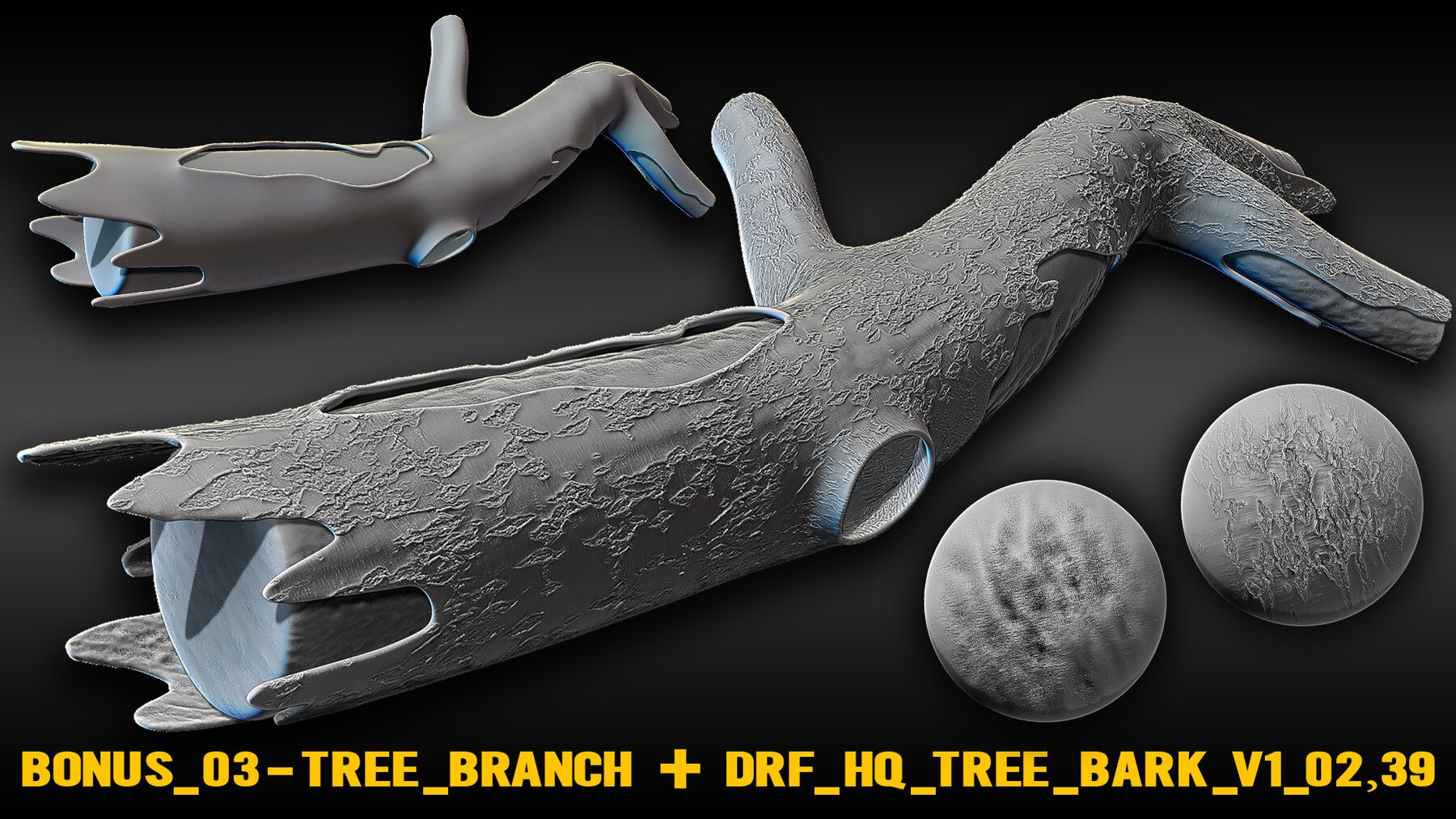 Ultra HQ Tree Bark Seamless Sculpt Zbrush brushes + Alphas (Blender, Substance, etc.) Vol.1