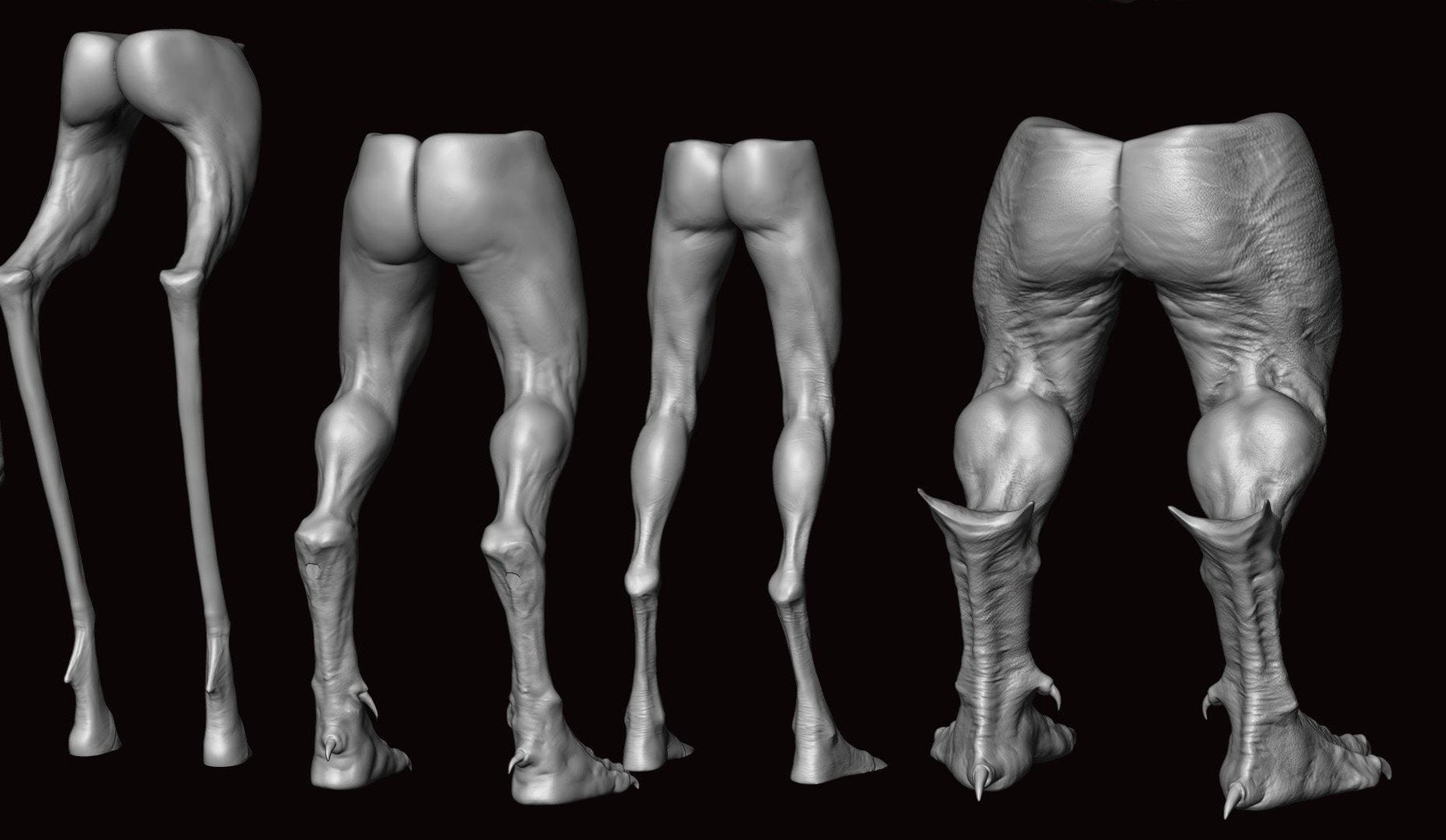 LEGS - 33 Character & Creature legs Zbrush Insertmesh Brush