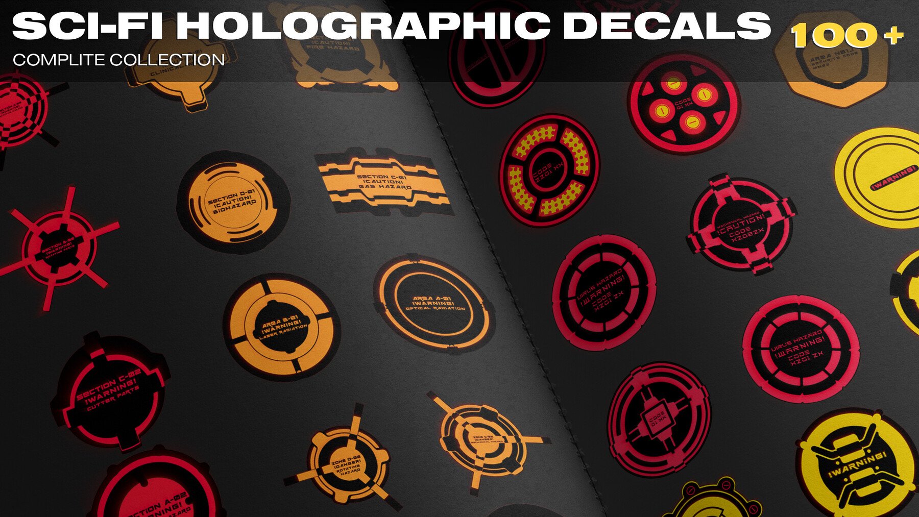 SCI-FI HOLOGRAPHIC DECALS 100+ UNIQUE DESIGN