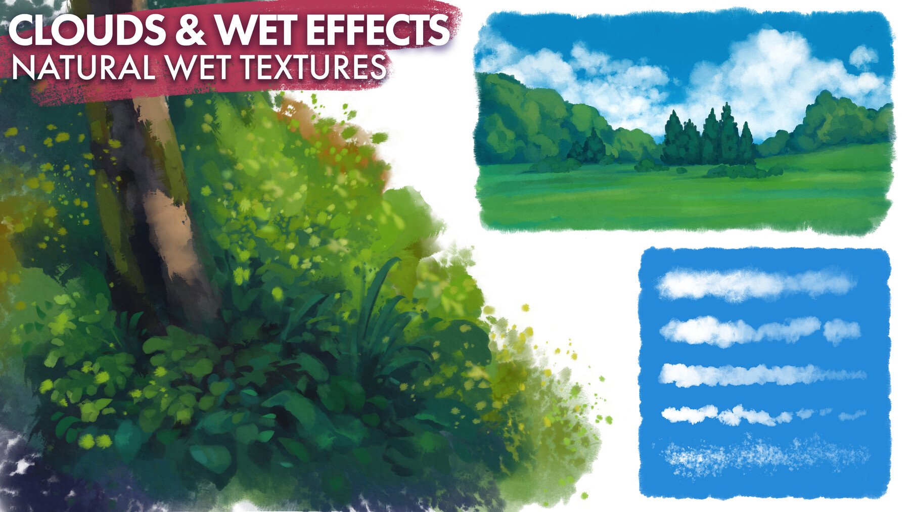 Hand-painted Gouache Brushes for Photoshop and Procreate