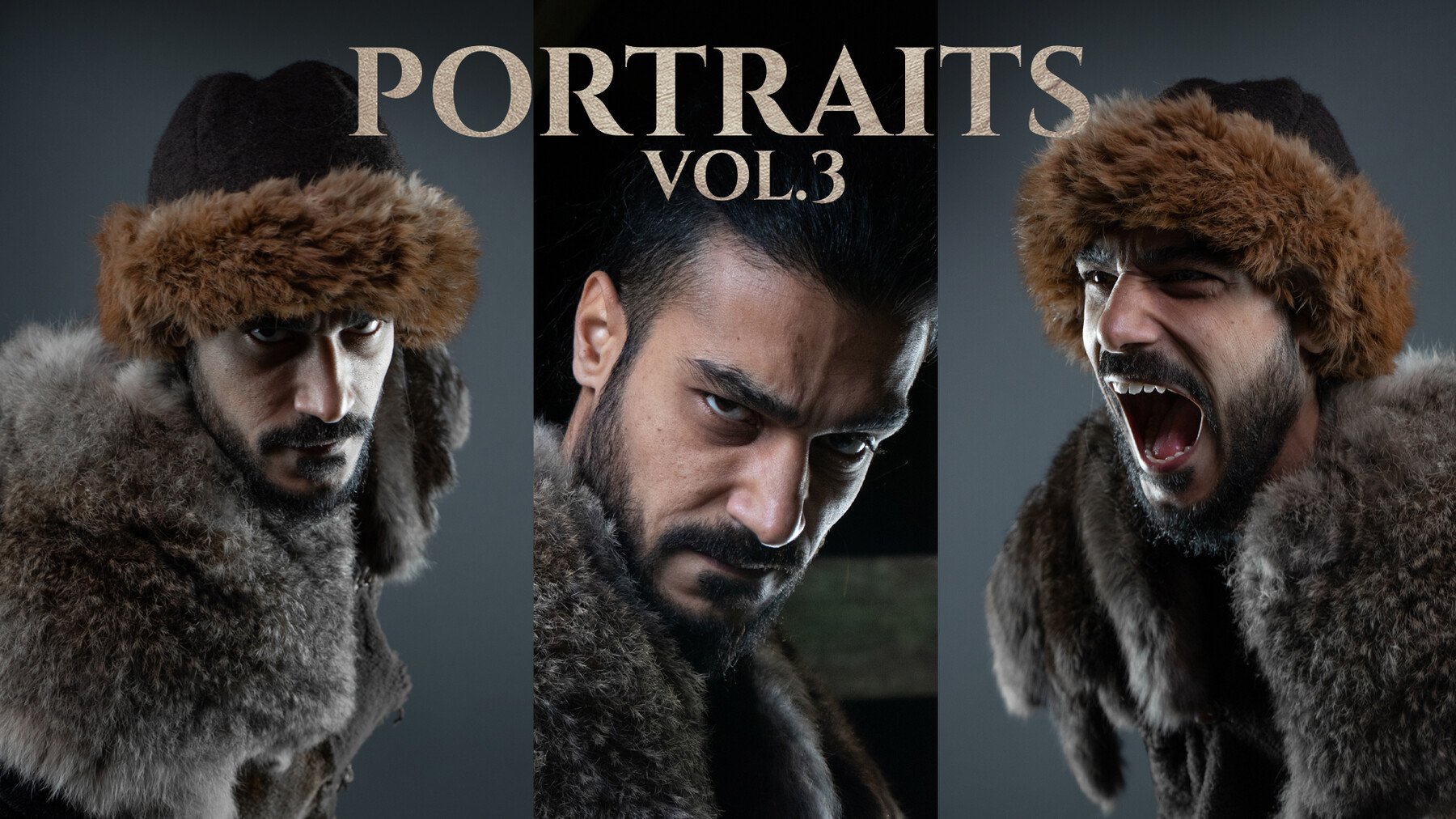 Portraits vol. 3 (Model: Arash) - Reference Photo Pack for Artists 400 JPEGs