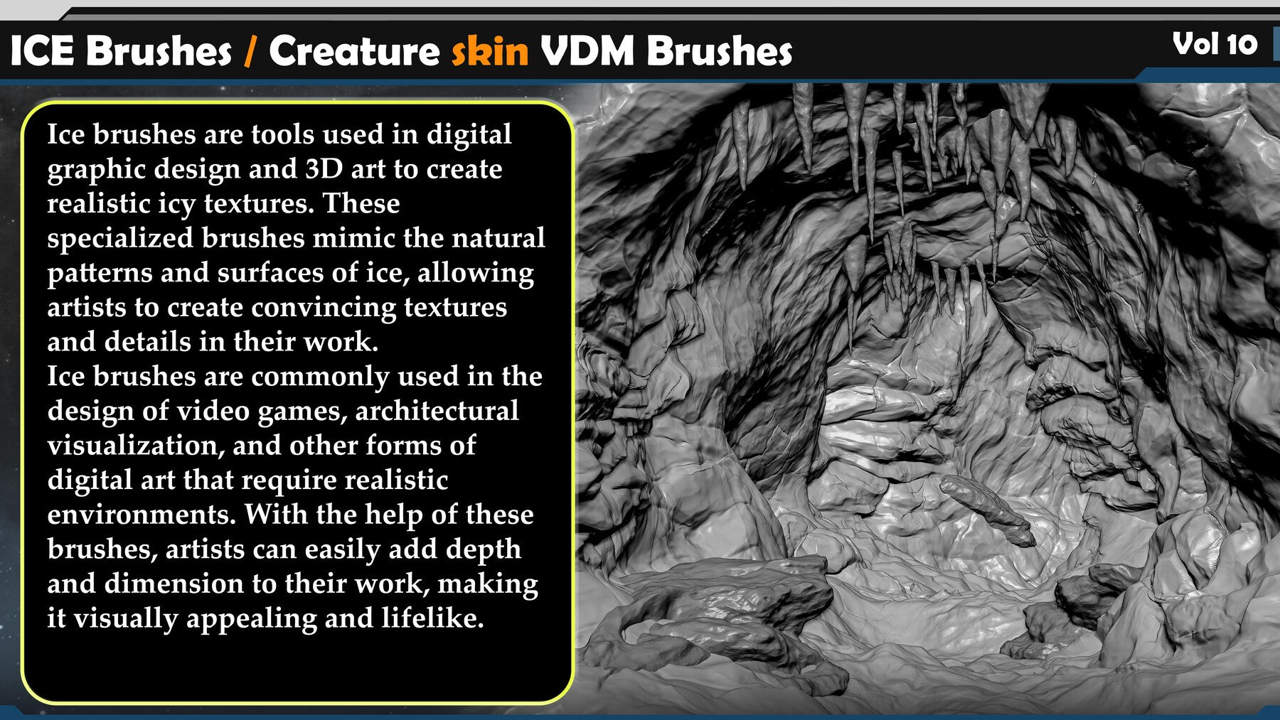 ICE Brushes / Creature skin VDM Brushes Vol 10