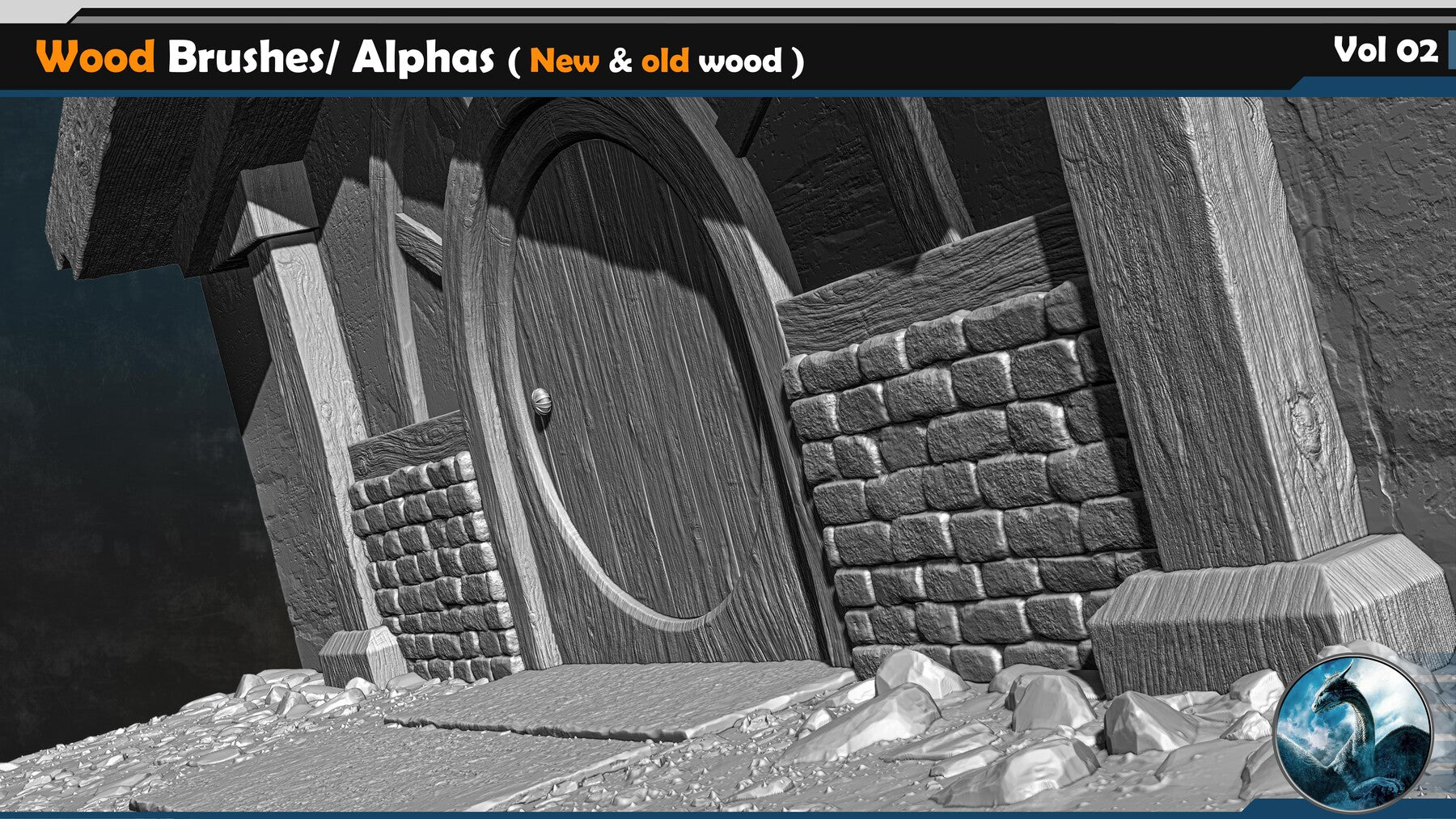 Wood VDM Brushes / Alphas ( New & old wood ) Vol 02