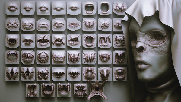 MOUTHS - 40 ZBrush VDMs + 5 bonus variations