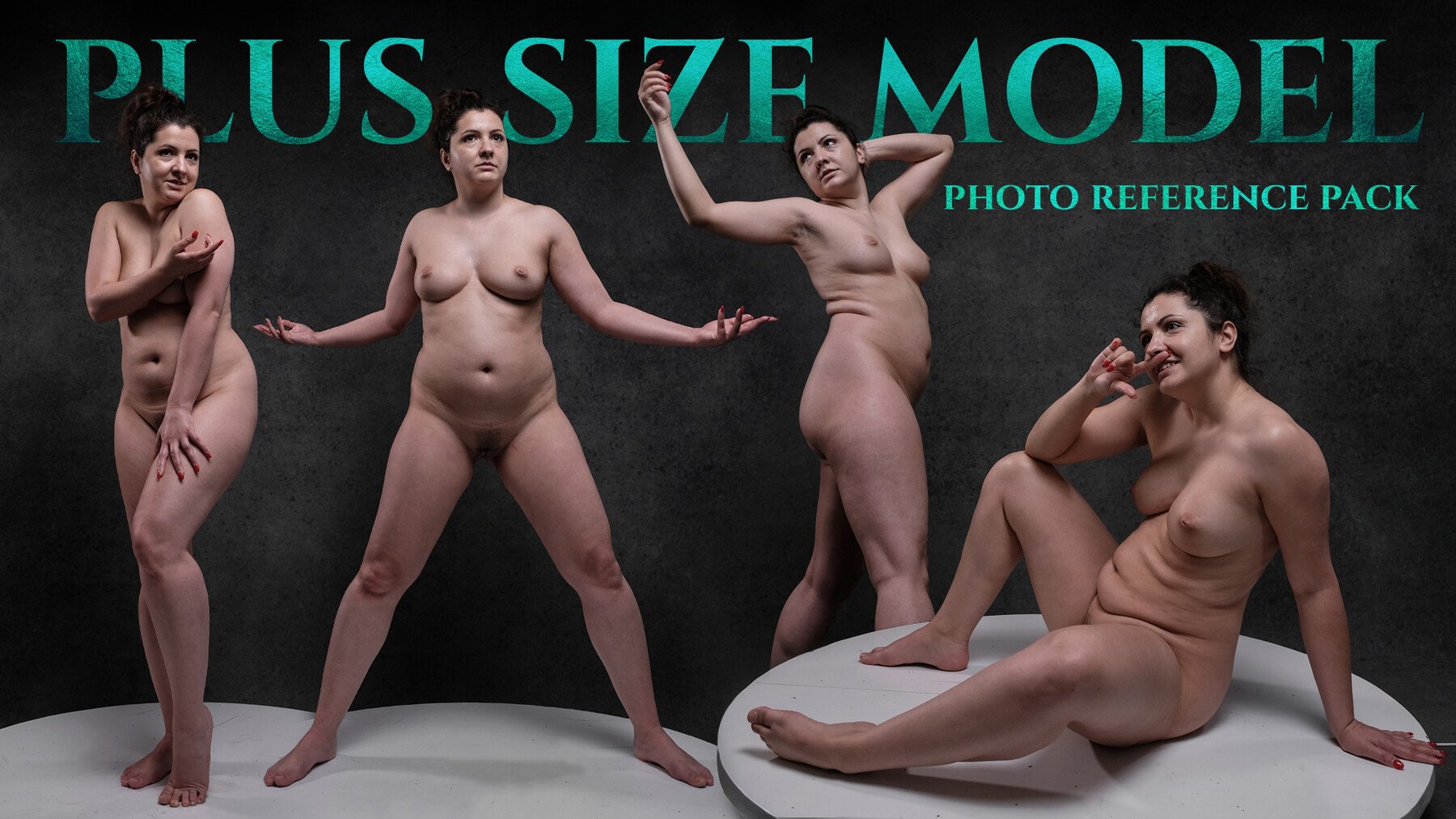 A Plus-Size Naked Model Photo Reference Pack For Artists 1124 JPEGs