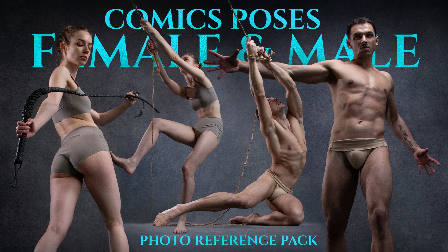 Comics Poses (Female & Male) - Reference Photo Pack 620 JPEGs