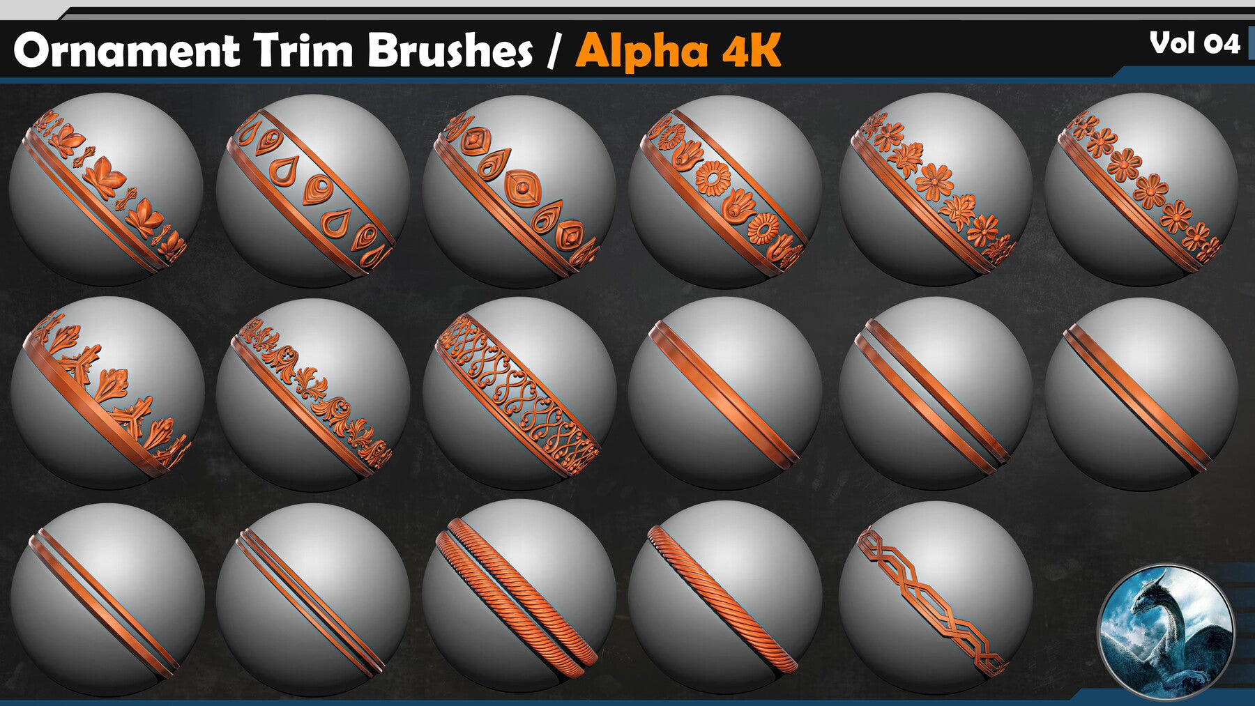 Ornament Trim Brushes Vol 04