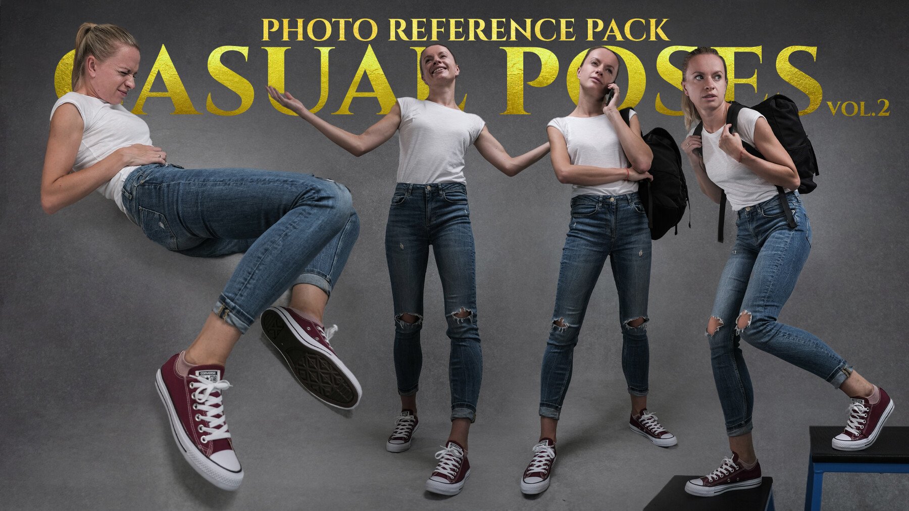 A Casual Poses vol.2 -Photo Reference Pack For Artists 988 JPEGs