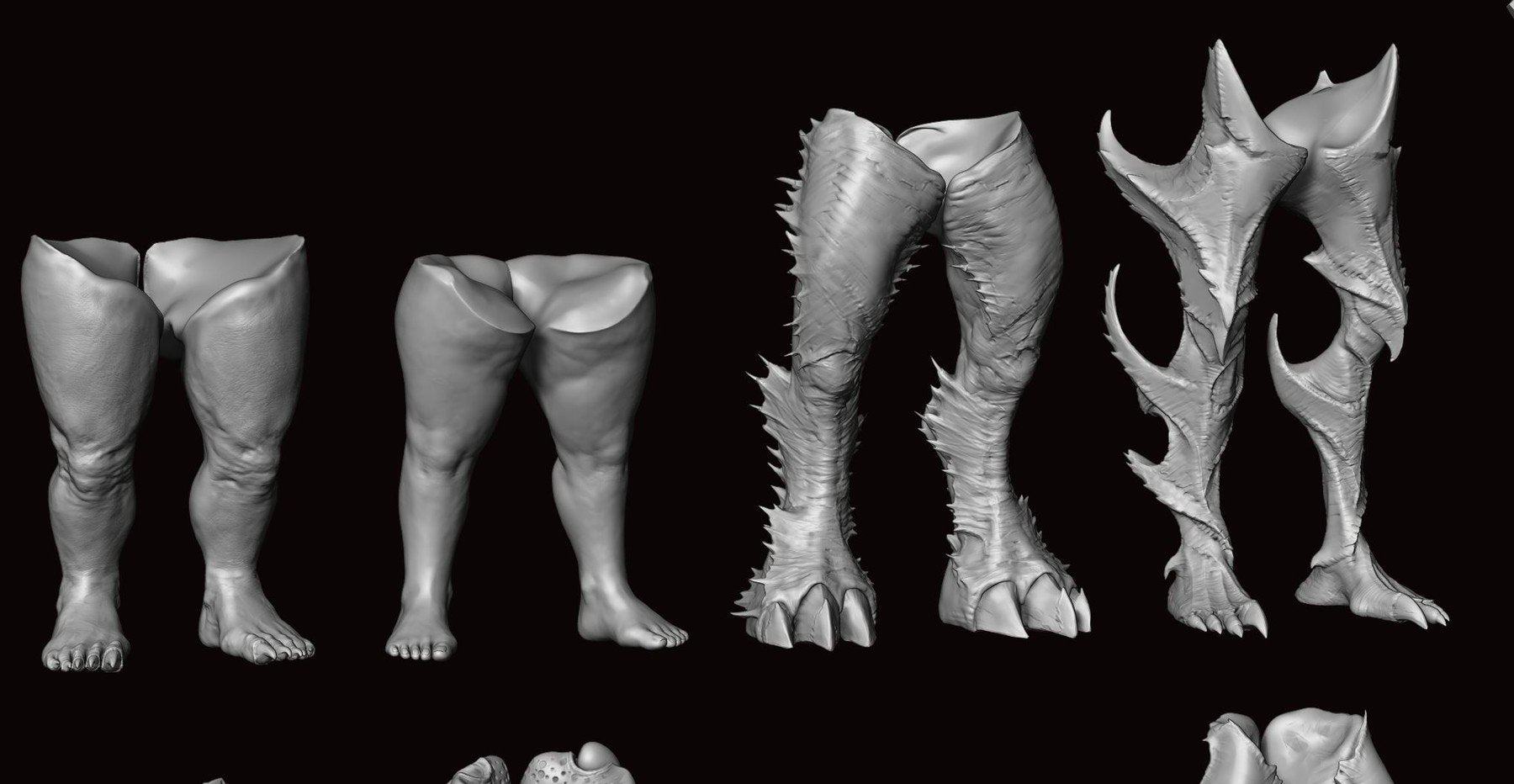 LEGS - 33 Character & Creature legs Zbrush Insertmesh Brush