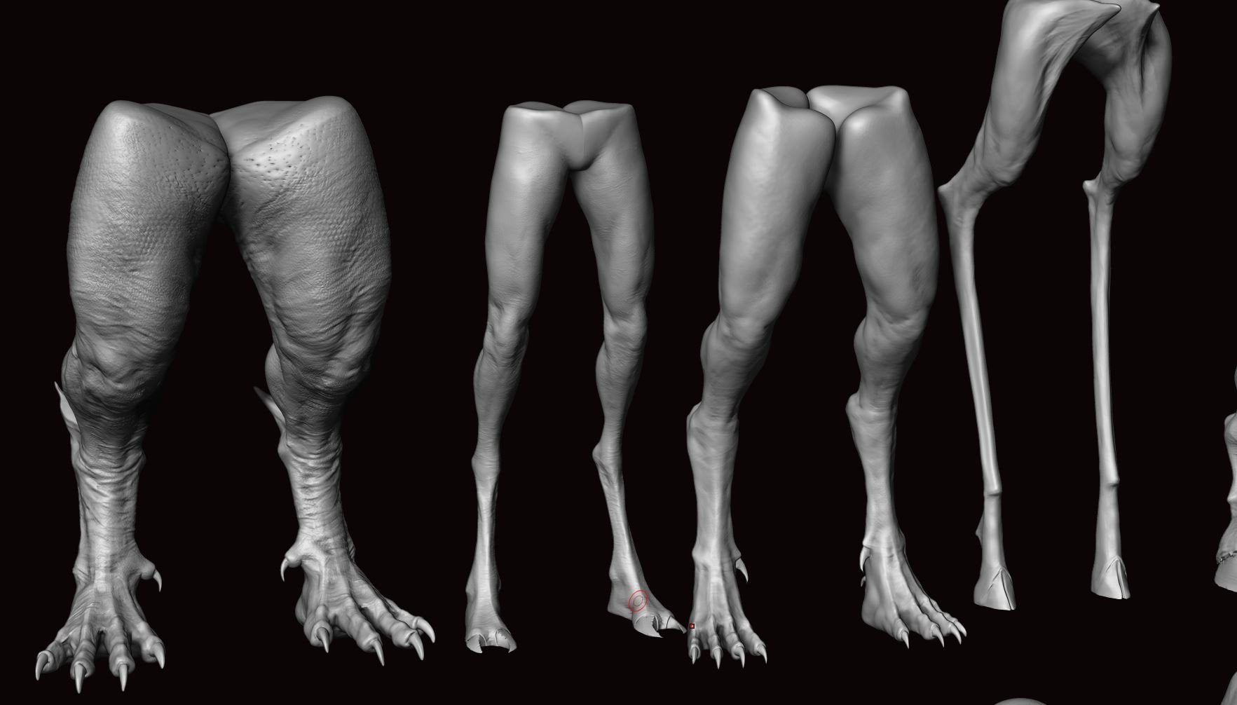 LEGS - 33 Character & Creature legs Zbrush Insertmesh Brush