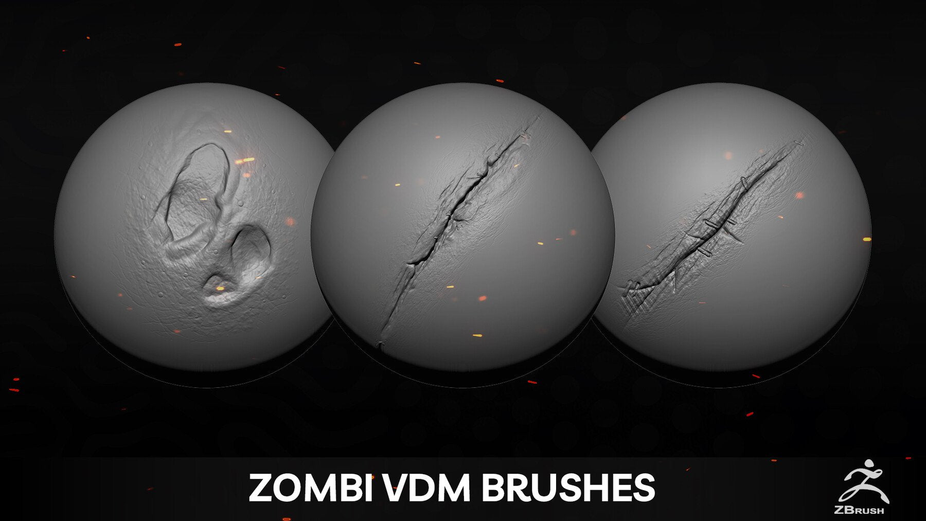 50 Zombie And Monster VDM Brushes + Alpha