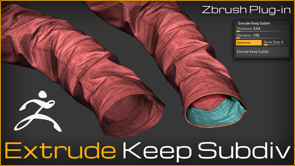 Extrude Keep Subdiv | ZBrush Plugin