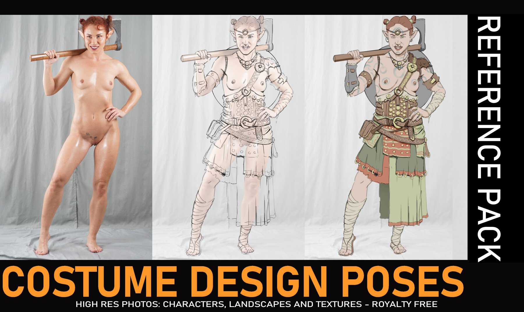 Costume design Poses - Fantasy 550+ Reference Pictures