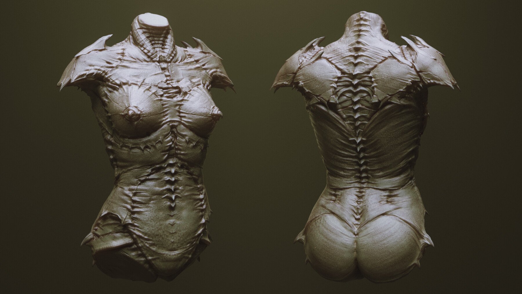 TORSOS - 33 Character & Creature Zbrush Insertmesh Brush