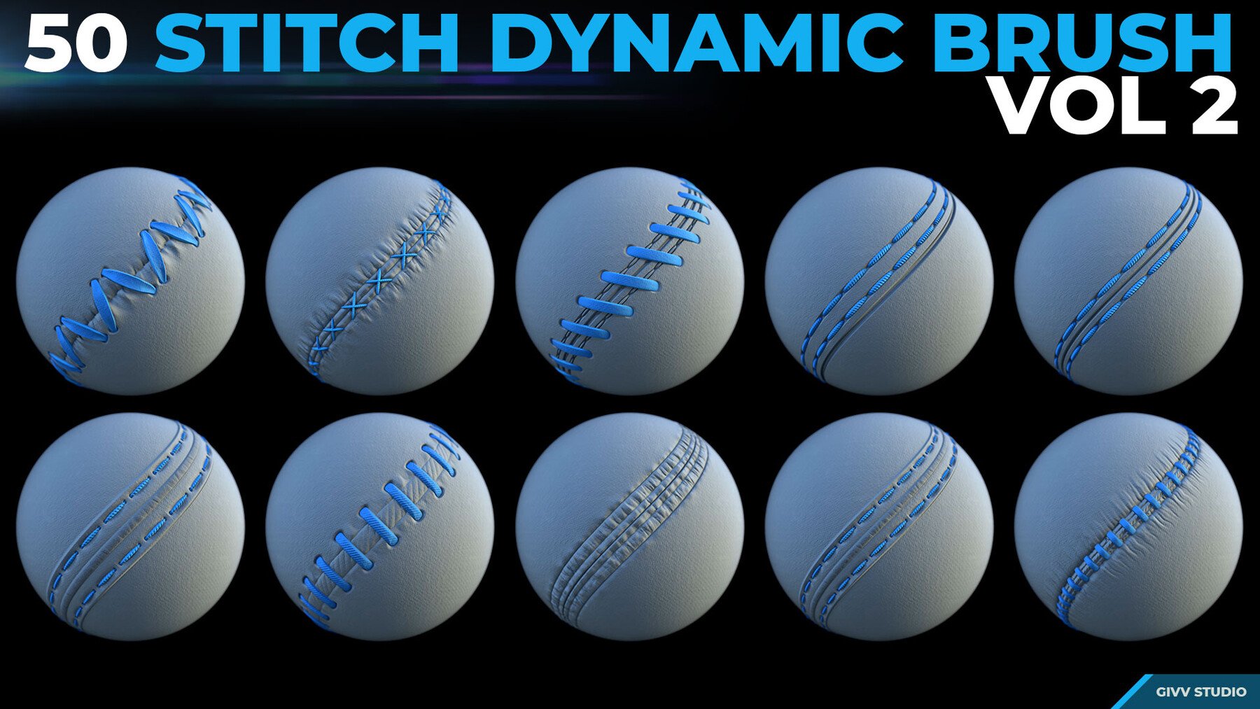 Dynamic Brush - Stitches and Seam VOL 2 (.sbsar) + (.png alpha included)