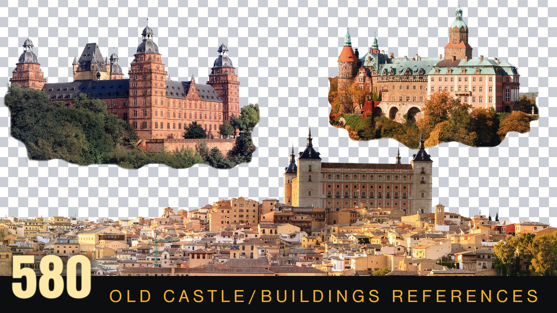 580 Castles/Old Buildings Refeent BG Resources For Matte Painting/Reference Images/Transparent BG Resources For Matte Printing