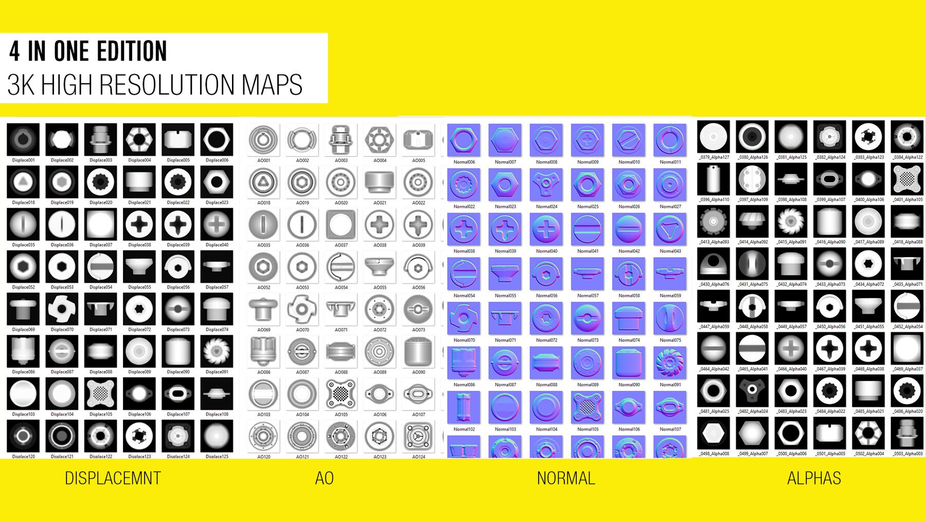 500+Cyberpunk Alphas [4 in one edition] [AO, NRM, DT, ALPHA-HARD SURFACE MAPS ]