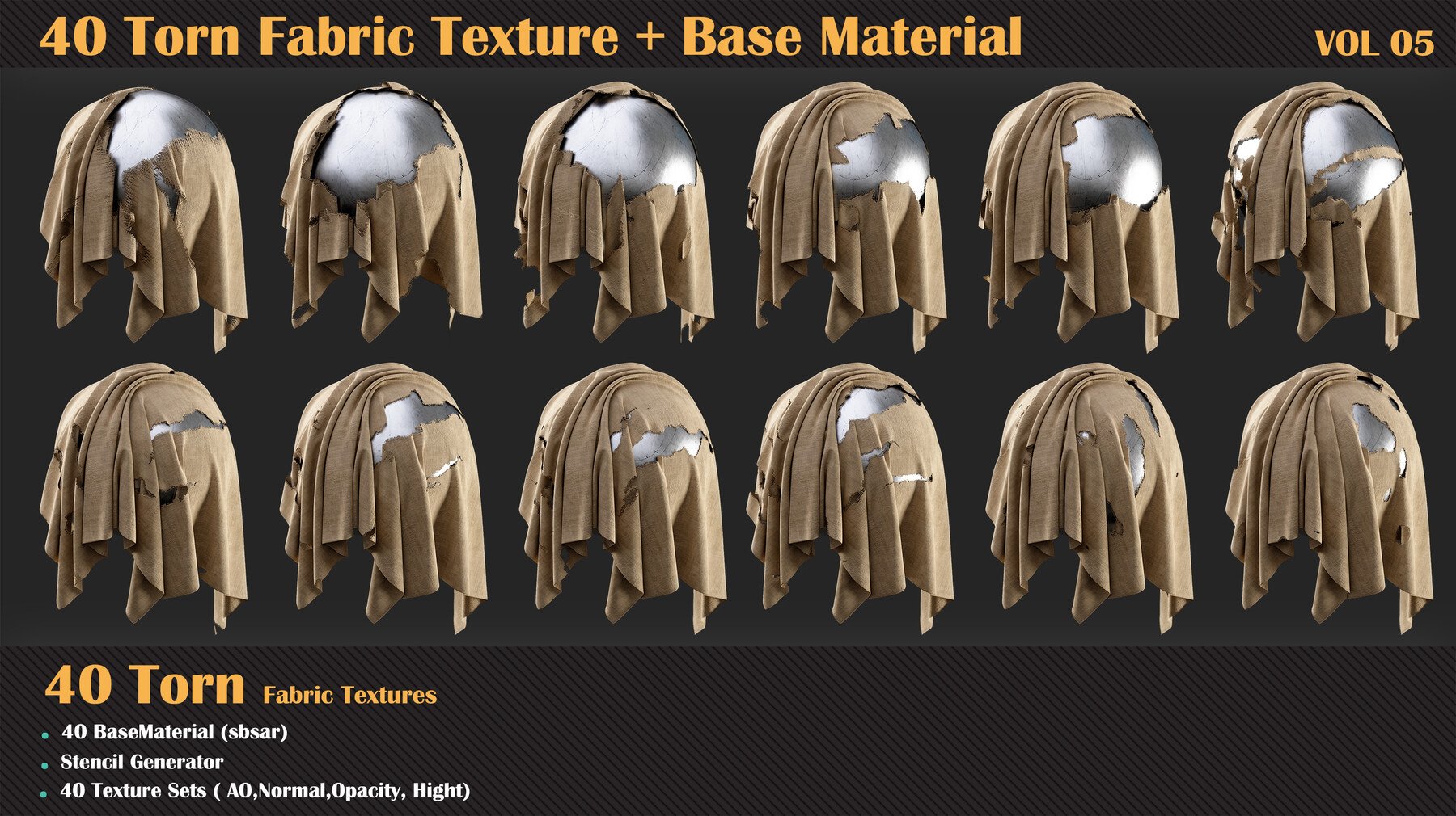 40 Torn Fabric Texture - VOL 05