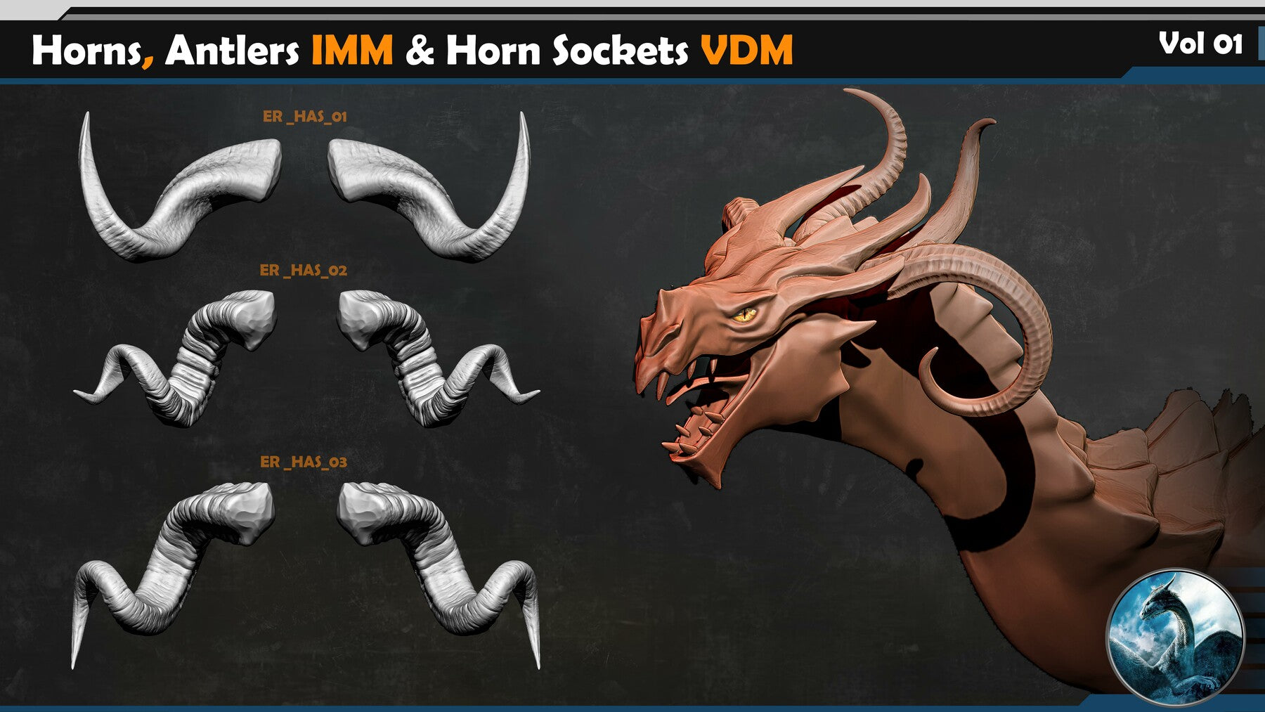 Horns and Antlers IMM & Horn Sockets VDM Vol 01