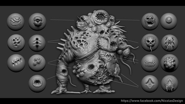 Zbrush + Blender - 40 Horror VDM Brush