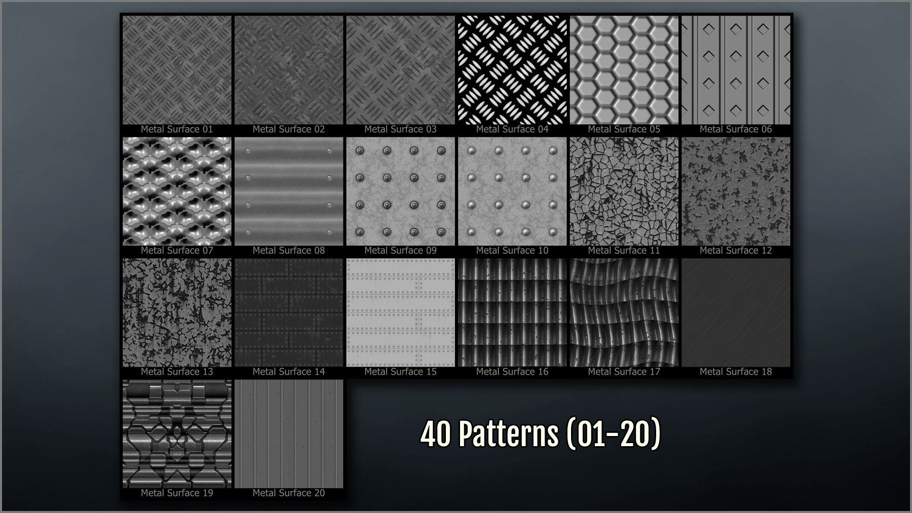 Metal Surface Maker 300 ZBrush Brushes, 75 Alphas, and 40 Patterns