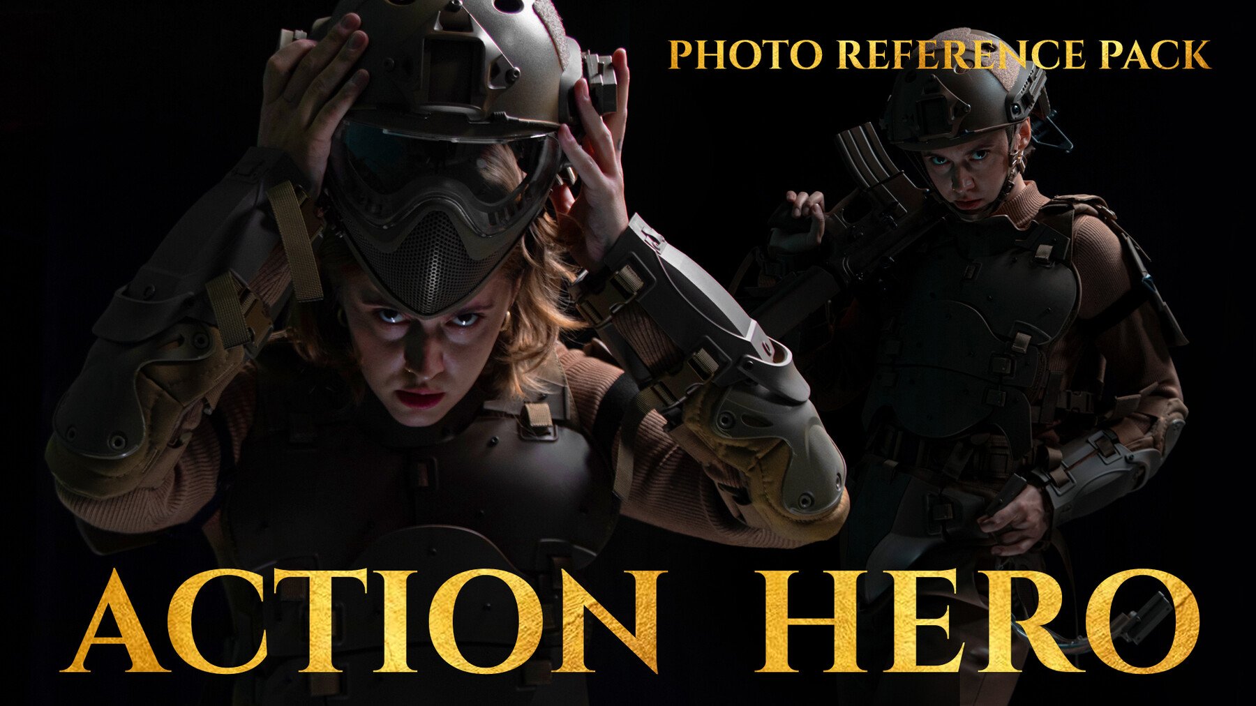 Action Hero (female) - Reference Photo Pack for Artists 548 JPEGs