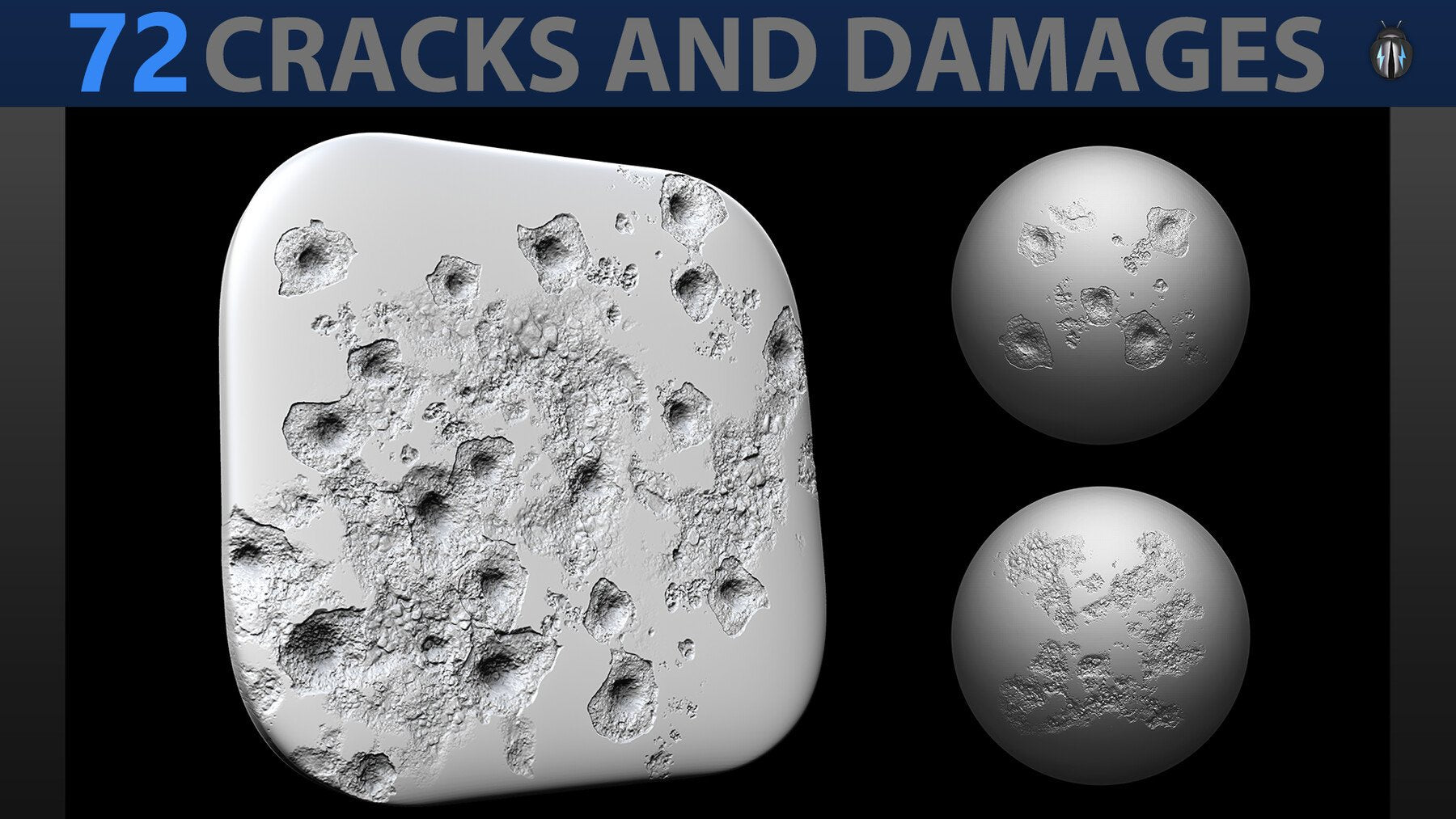 Cracks And Damages 4K Brushes and Alpha Pack