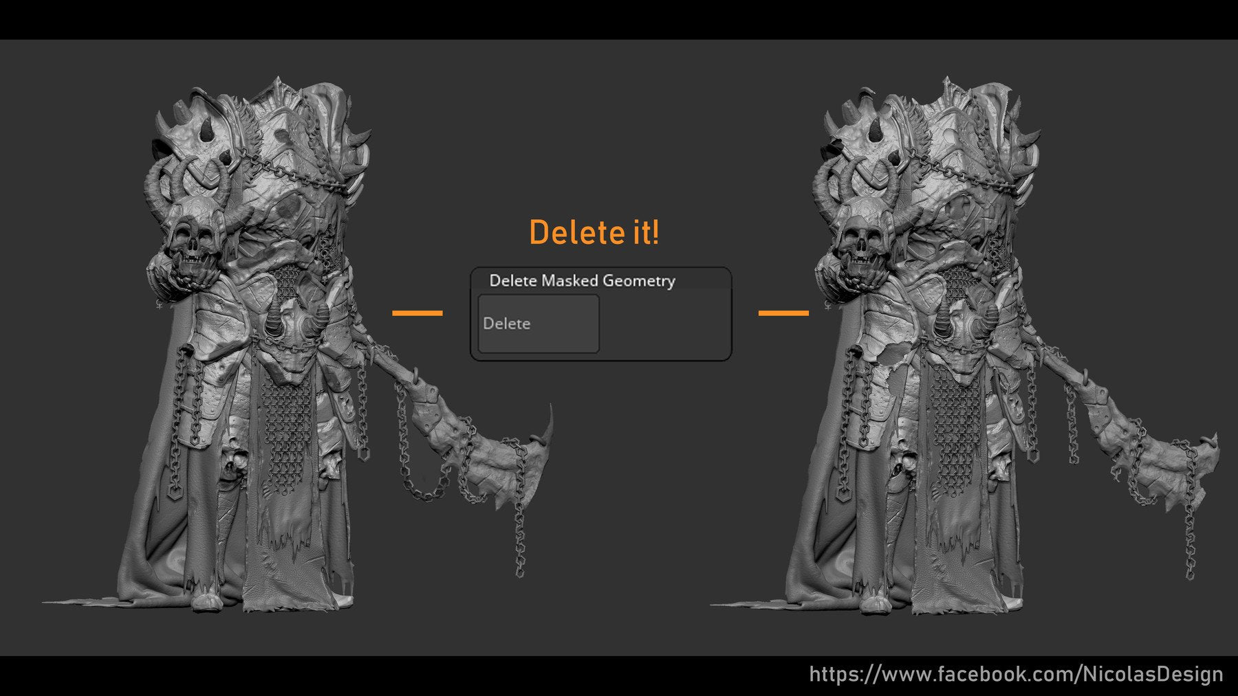 Zbrush - Mask and Delete Plugin