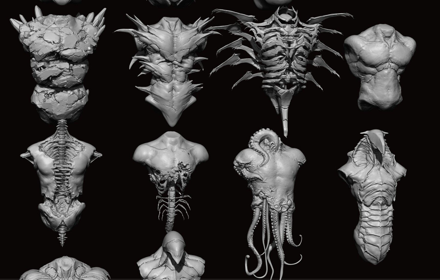 TORSOS - 33 Character & Creature Zbrush Insertmesh Brush