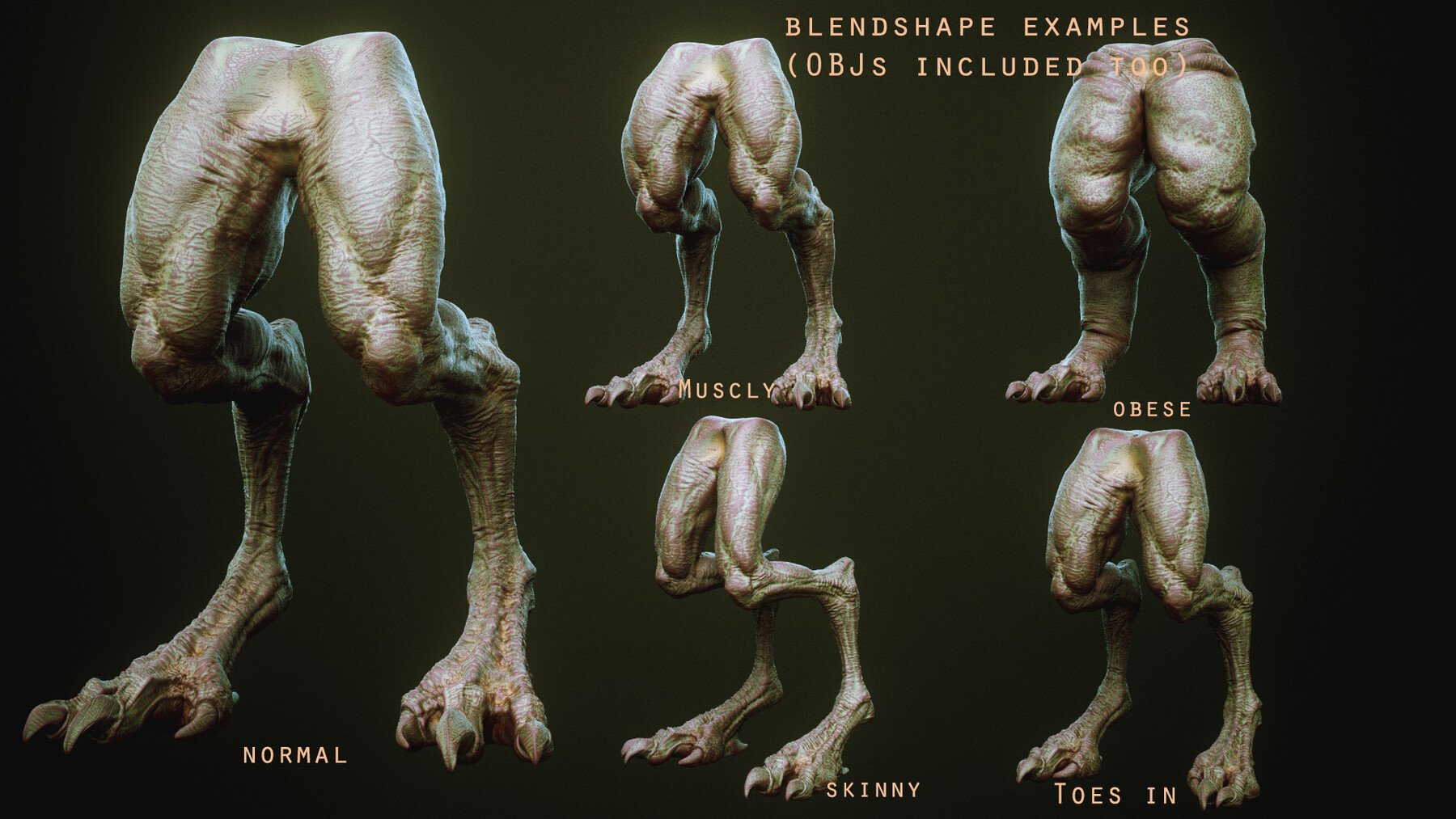 DEMON part 4: 40 Legs with Blendshapes