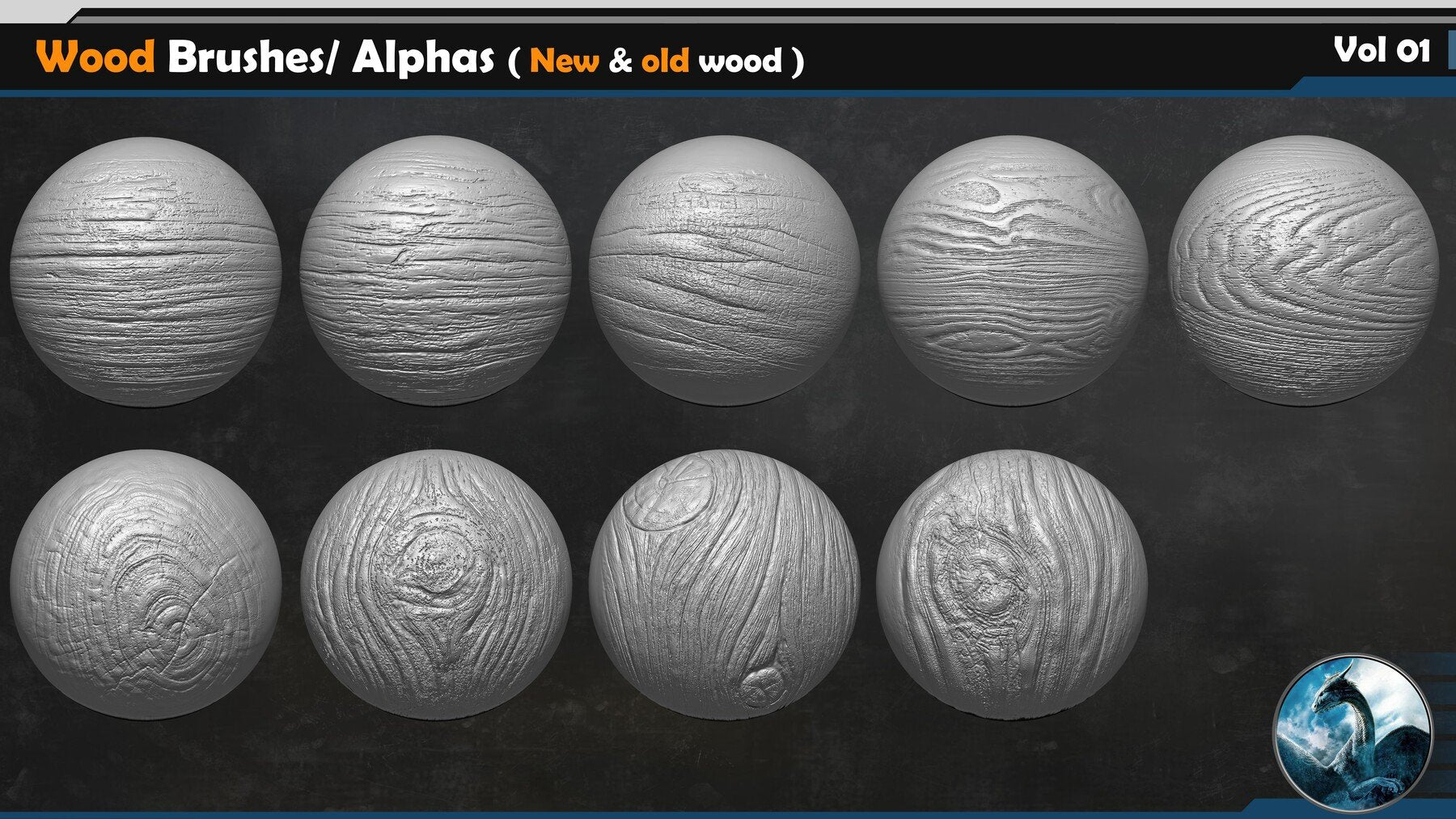 Wood VDM Brushes/ Alphas ( New & old wood ) Vol 01