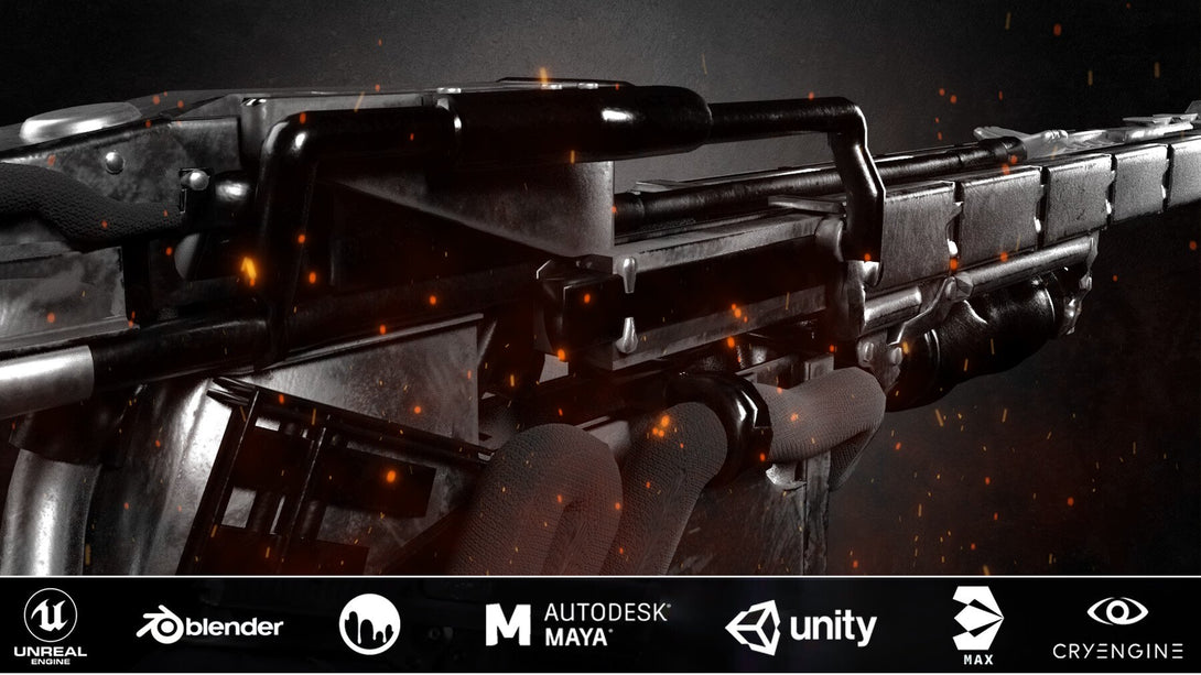Comp Gun Textures 20 Low Poly Guns For Game + Textures (UDIM) – S3ART Store