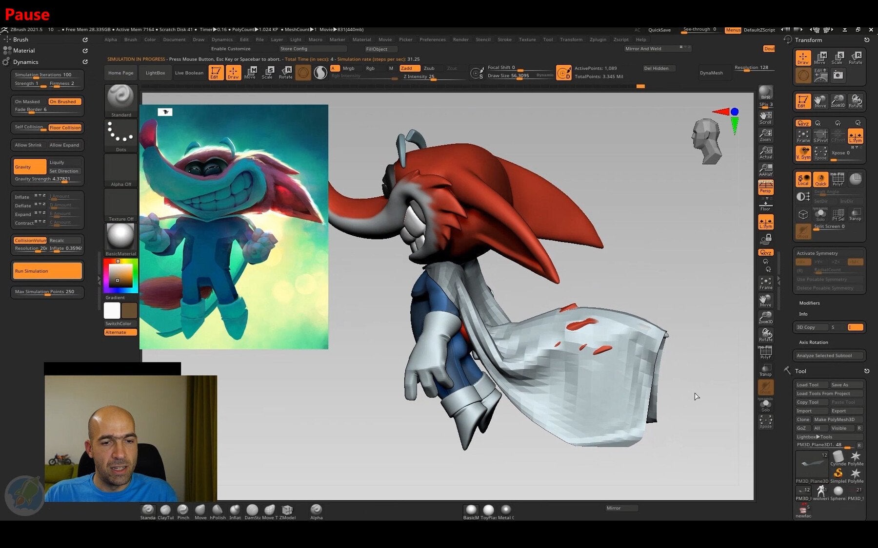 Zbrush-Blender-Substance Painter full 3D character for game Absolute beginners course