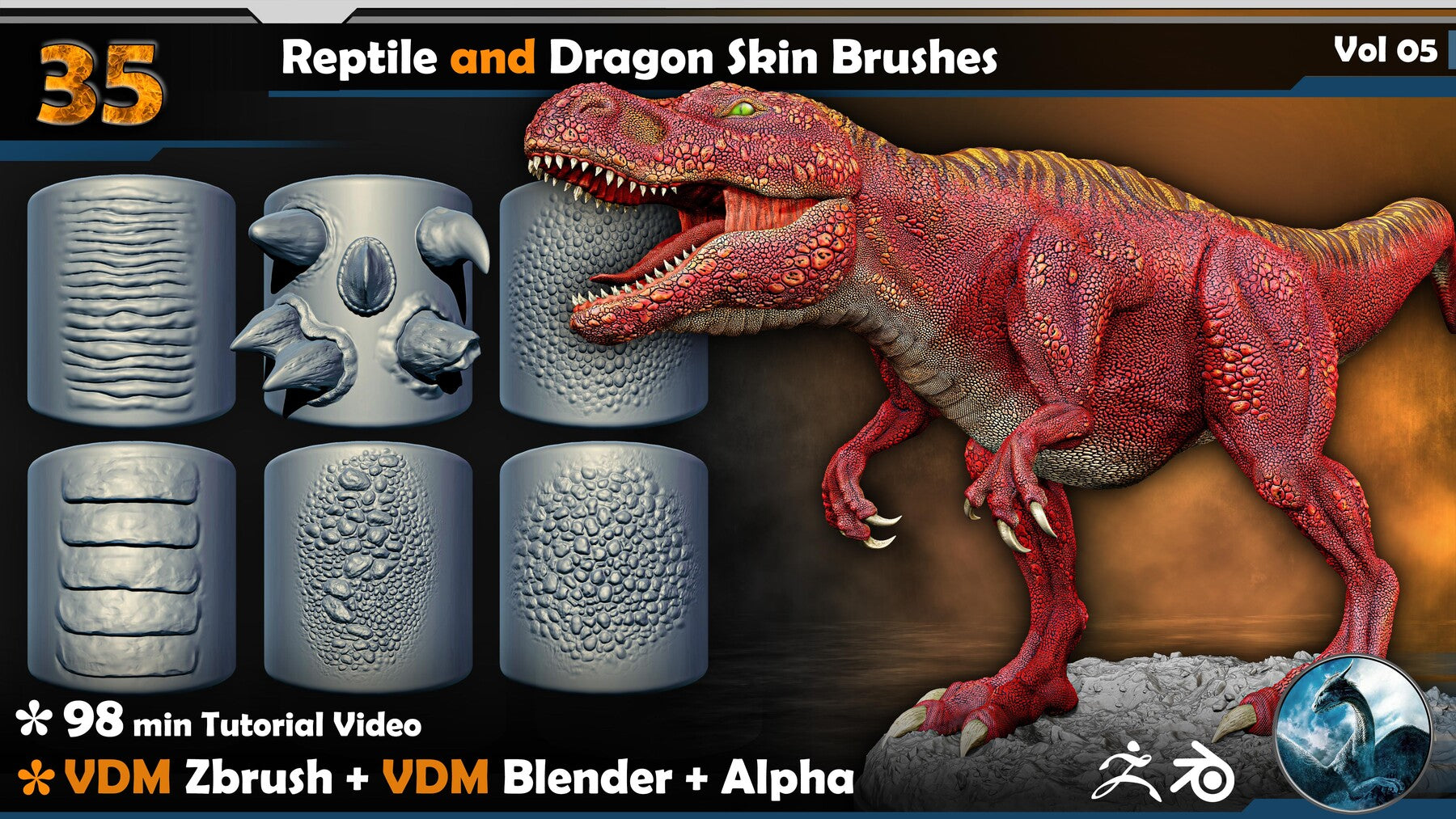 Reptile and Dragon Skin Brushes Vol 05