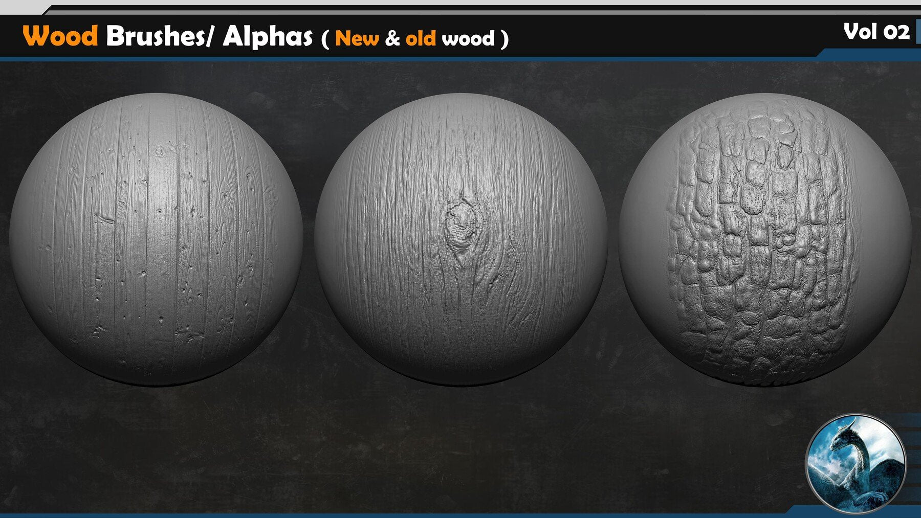 Wood VDM Brushes / Alphas ( New & old wood ) Vol 02