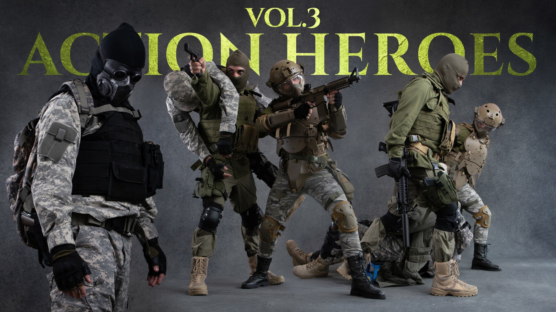 Action Heroes vol. 3 - Reference Photo Photo Pack for Artists 335 JPEGs