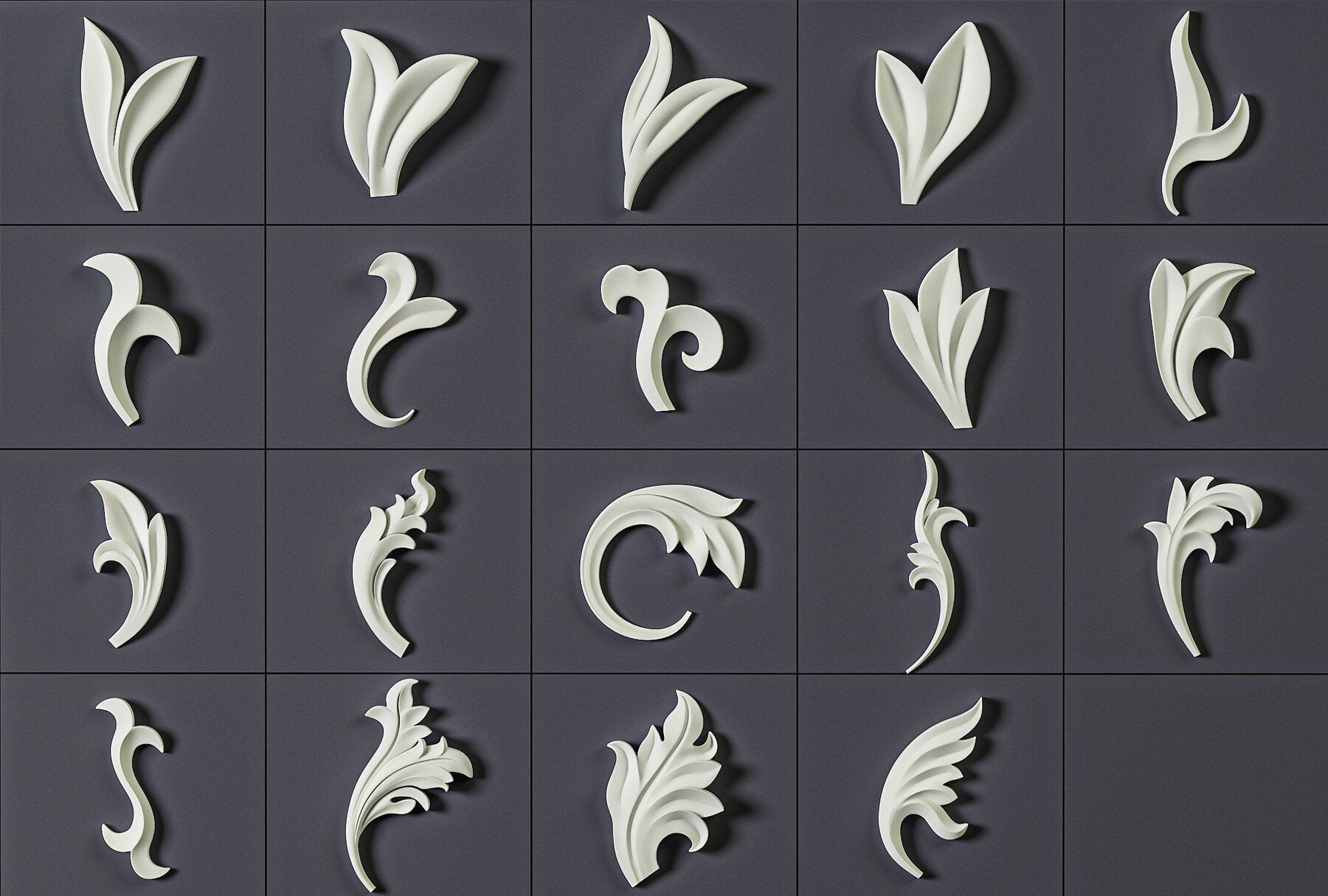 160 Ornament Brushes, 4K Alphas and 3D Models, Vol.03