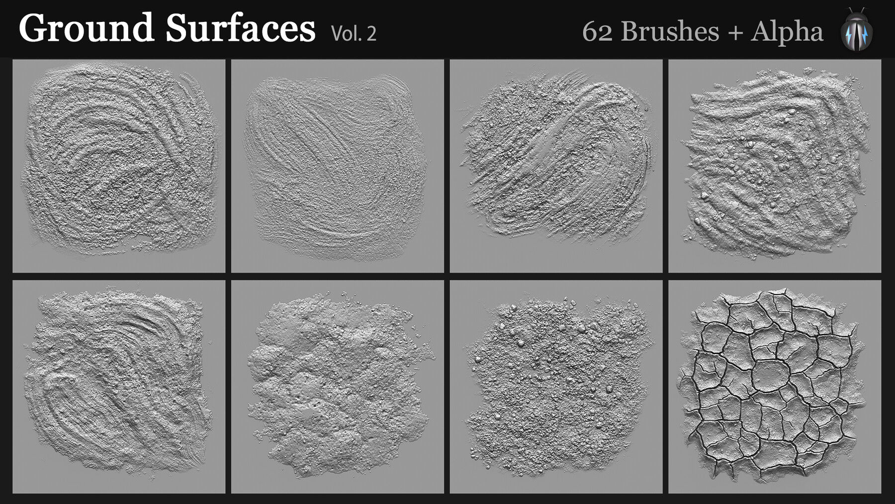 Ground Surfaces Vol.2 4K Brushes and Alpha Pack