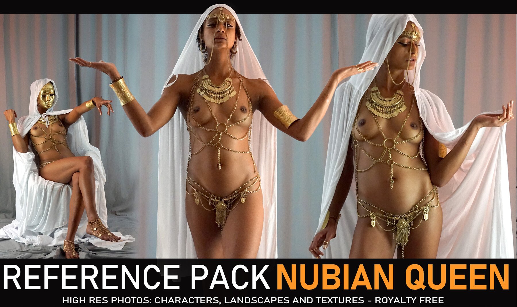 Nubian Queen 500+ Reference pictures. Outfit variations.