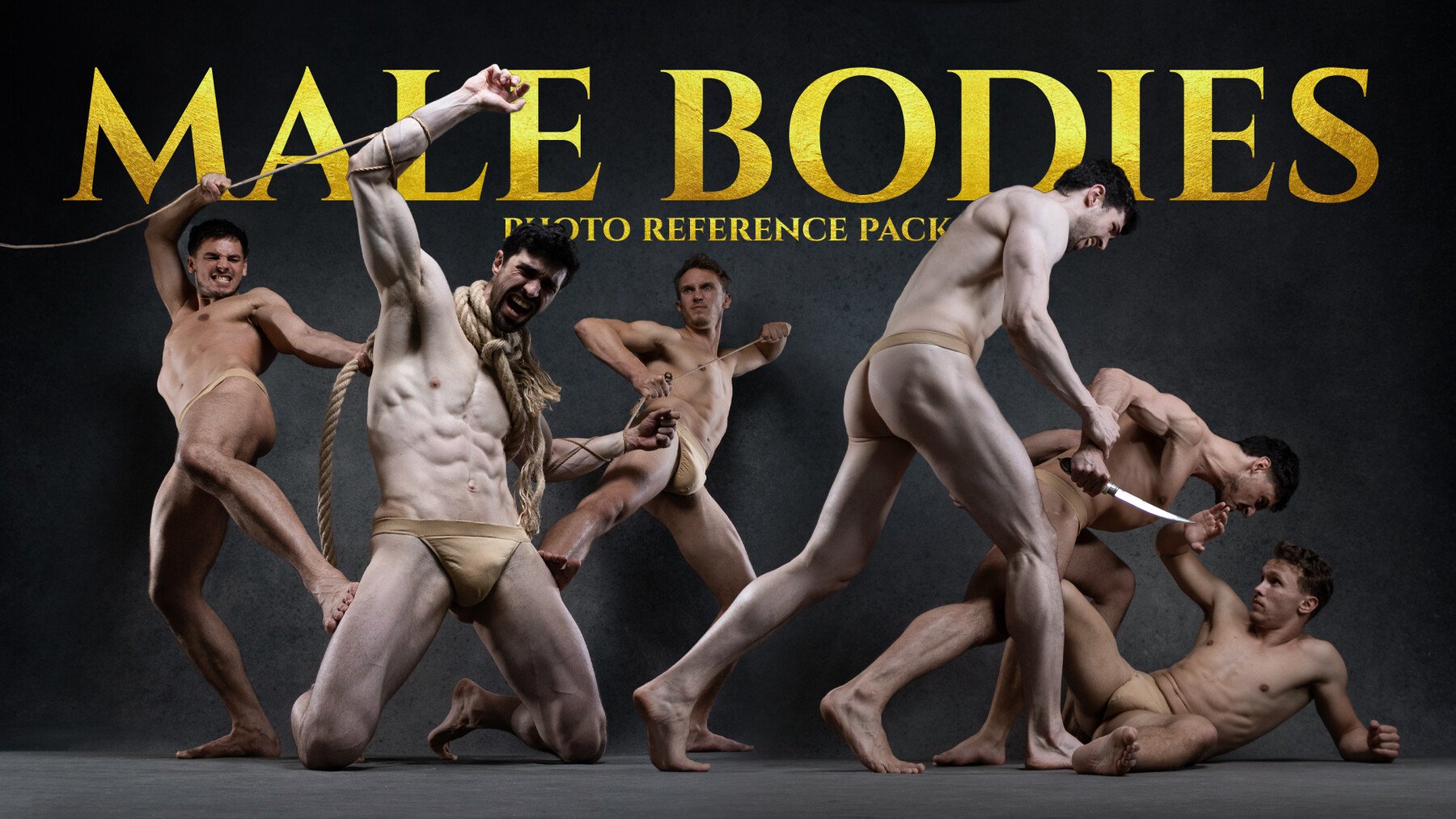 Male Bodies - Reference Photo Pack For Artists 163 JPEGs