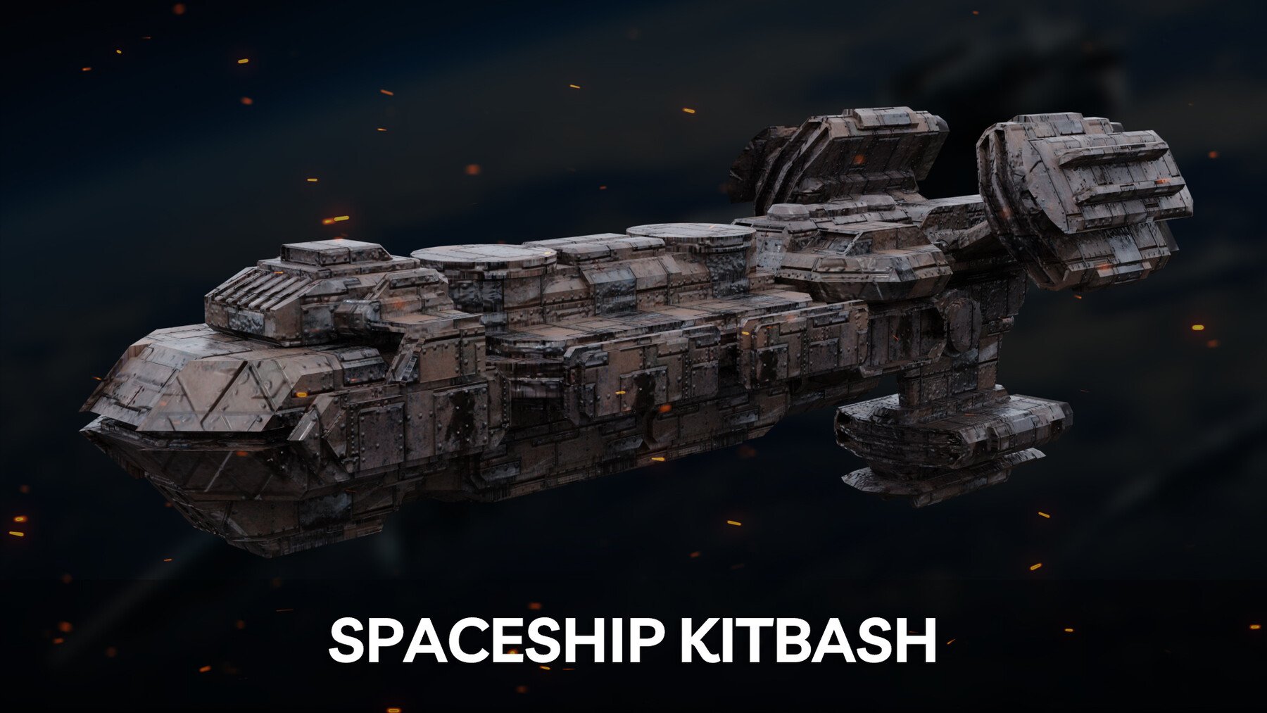 34 Spaceships Kitbash + Texture & UV's For Concept Art And Game